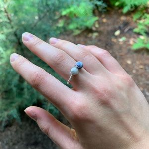 size 6 HANDMADE BY ME silver crystal ring